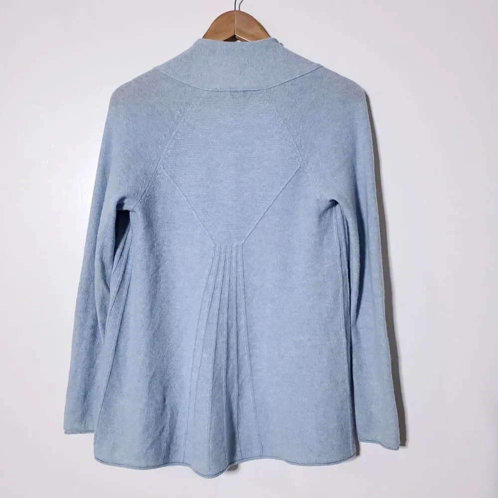 Kinross Cashmere Cardigan Sweater Women XS Light Blue Knit Long Sleeve Open